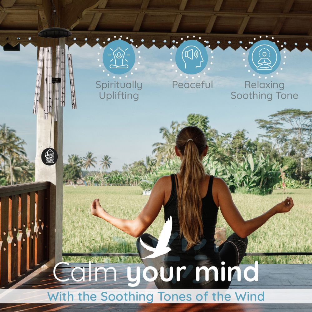 Home Blessing Serenity Wind Chimes, Thoughtful Gift For Special Occasions or Reflections Amazing Grace Scripture 40"