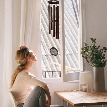 Memorial Serenity Wind Chime - Antique Bronze Flower For Special Occasions or Reflections 48”