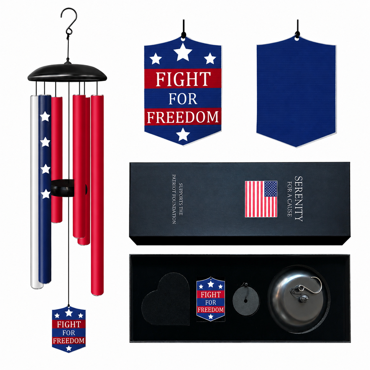 Patriot Wind Chime 29” - Freedom Rings